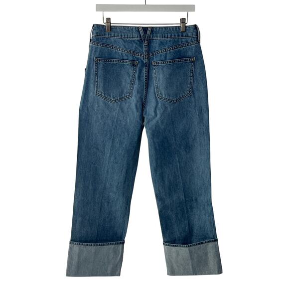 VERONICA BEARD WOMENS 23 DYLAN HIGH RISE STRAIGHT LEG CUFFED ANKLE JEANS BLUE - Picture 7 of 14